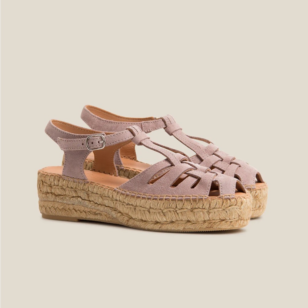 Naguisa Mauve  Bemol Espadrille Sandals Eur 37 US 6